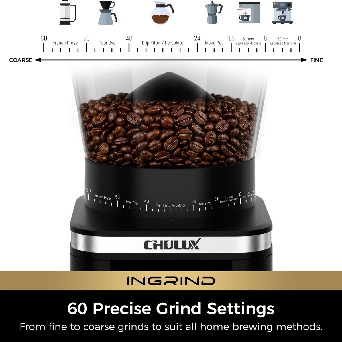 Espresso Machine with Conical Burr Coffee Grinder E59658