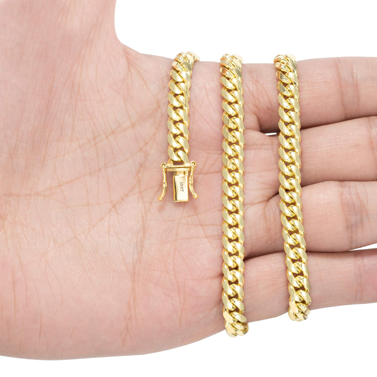 10k Yellow Gold Cuban Link Chain Necklace Q75997