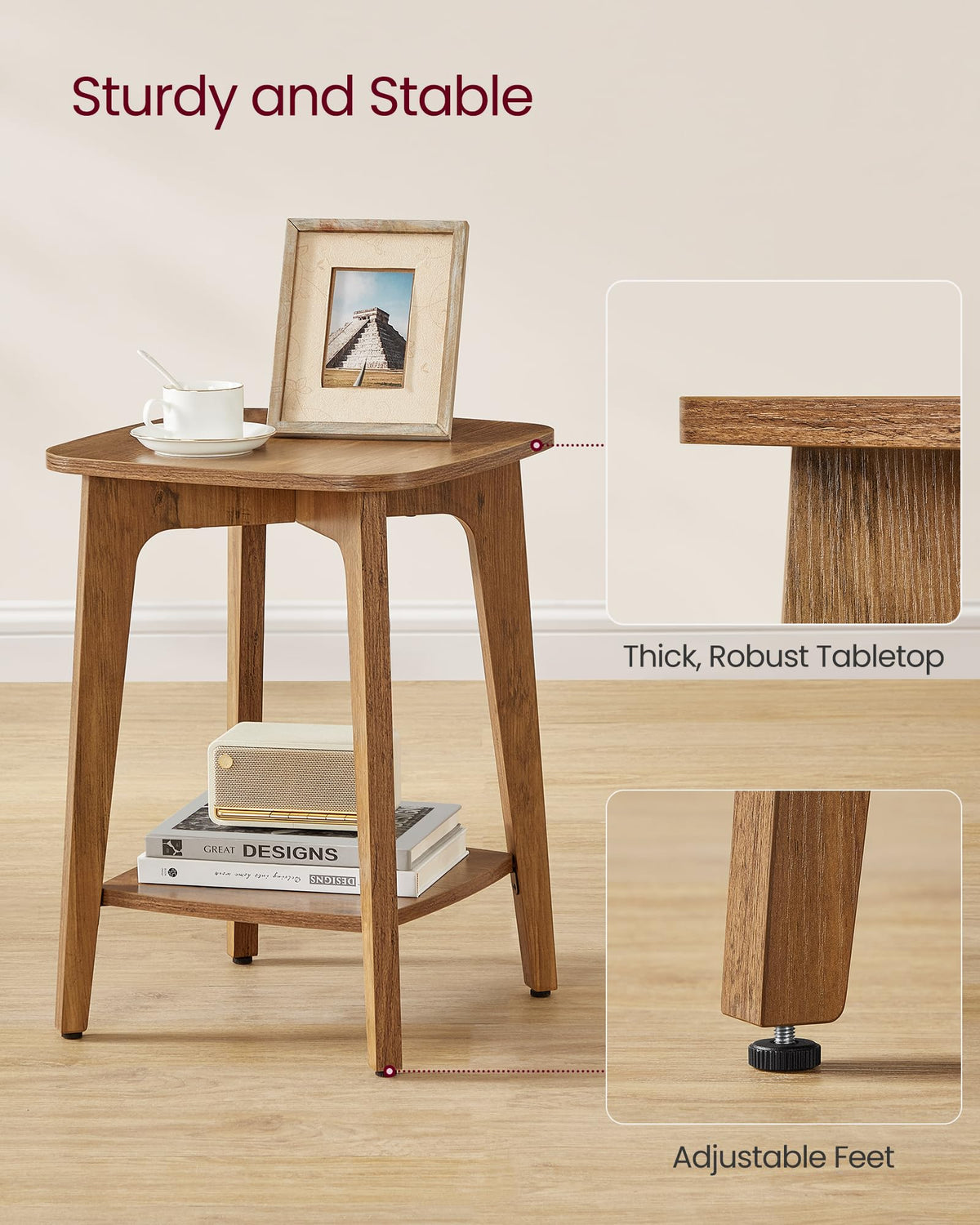 2-Tier Small Square Side Table Set of 2 T1752