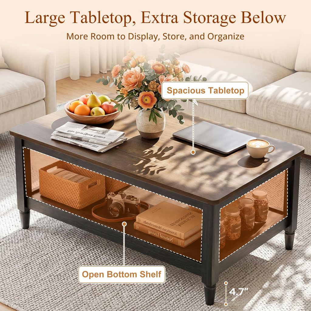 40" Black Coffee Table I325