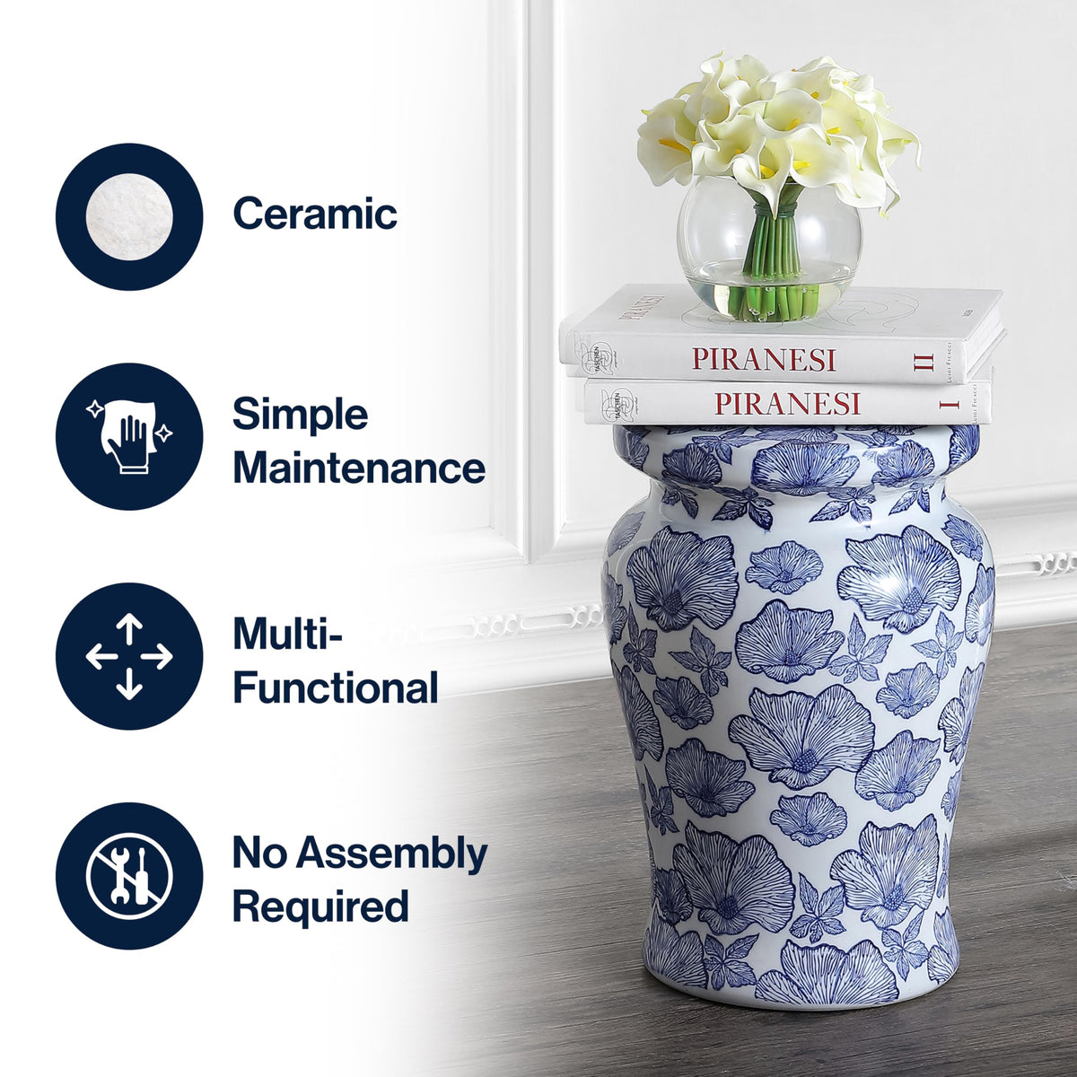 Ceramic Drum Garden Stool Side Table W229