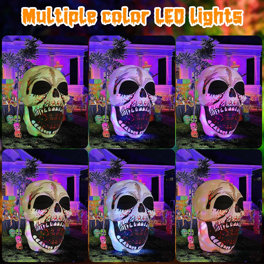 4 FT Halloween Inflatables Skull Outdoor Decorations F2015