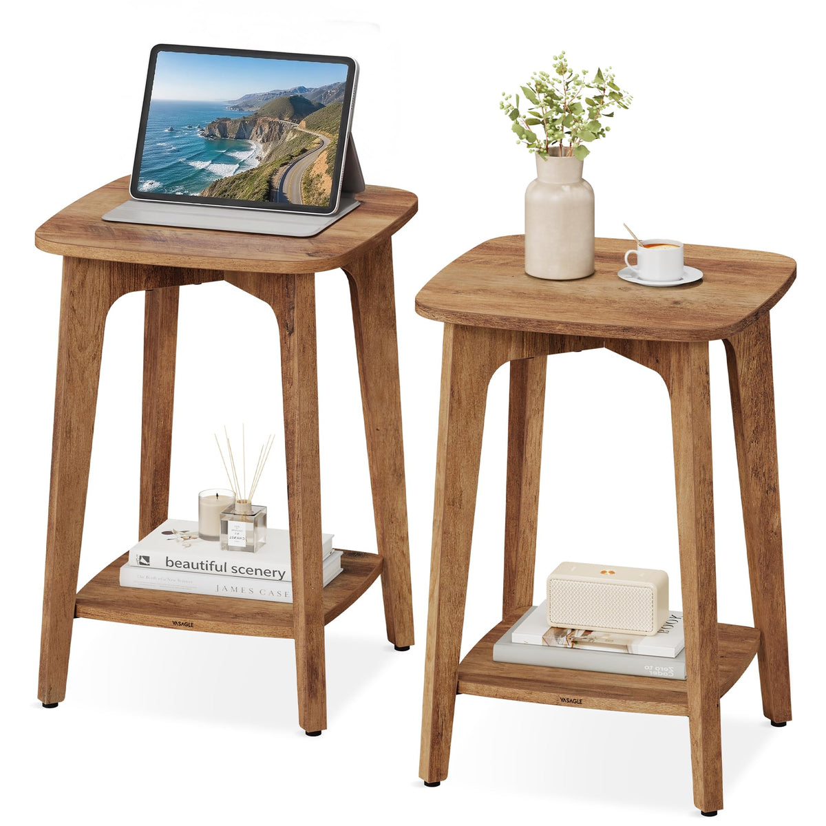 2-Tier Small Square Side Table Set of 2 T1752