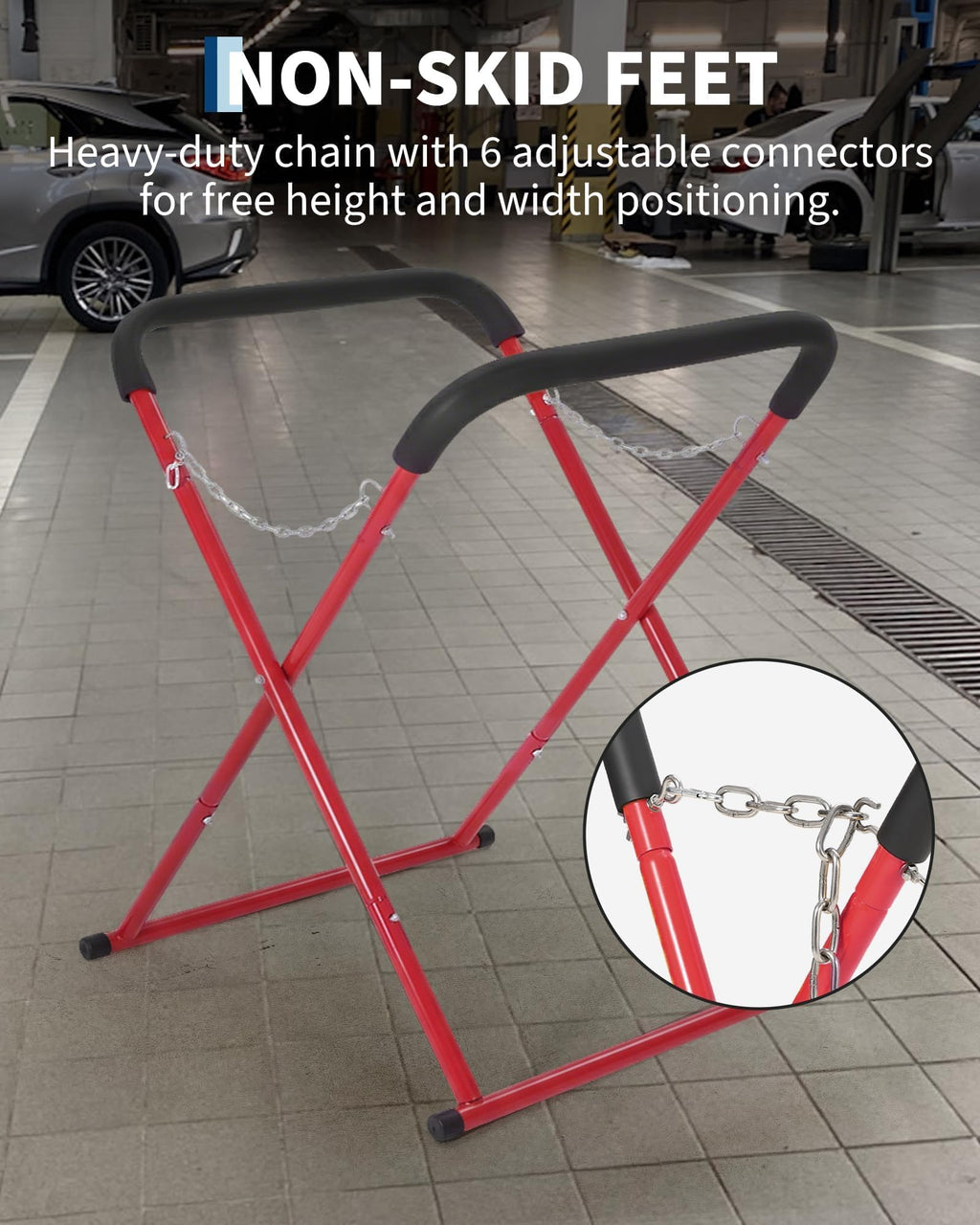 Folding Auto Body Work Stand 500 LBS Capacity Adjustable Height M44026