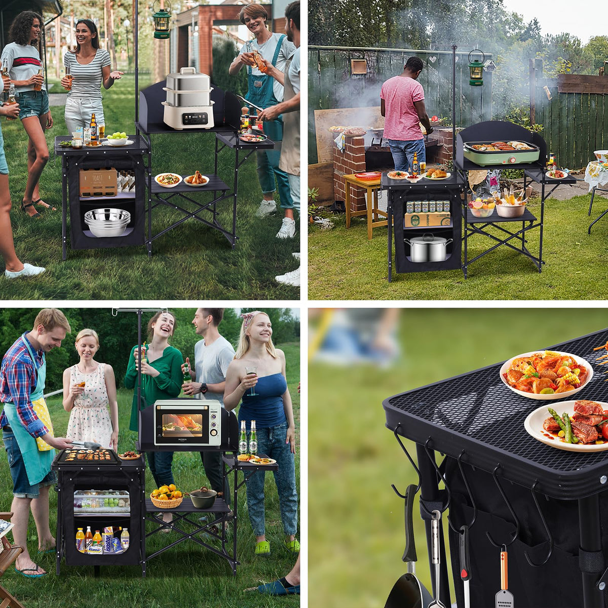 Black Portable Folding Camping Table V6347