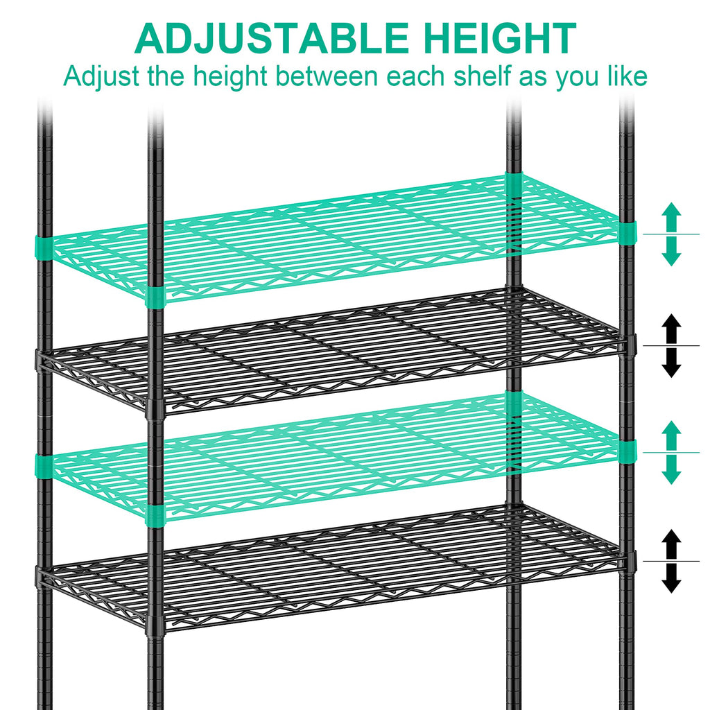 5-Tier Rolling Metal Wire Shelving Unit P35622