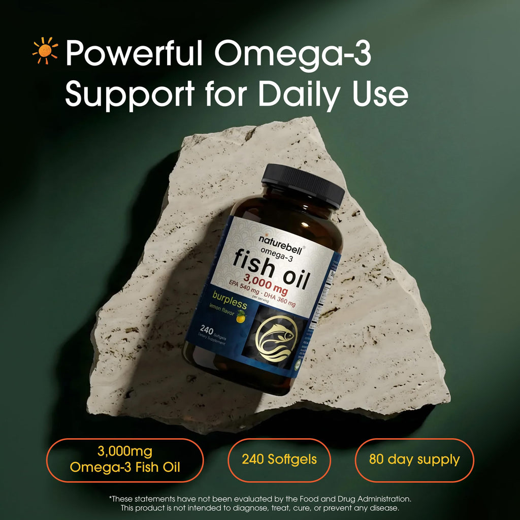 Omega-3 Fish Oil 3,000mg 240 Softgels U15161