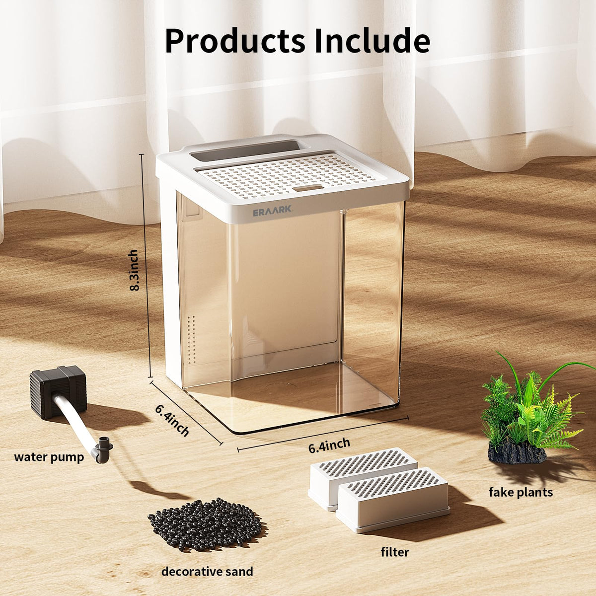 1.5 Gallon Aquarium Kit with Filter and LED Light U2739