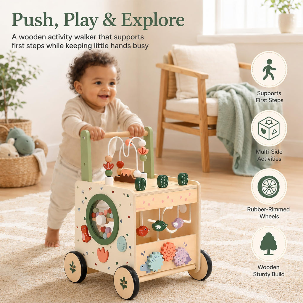 Wooden Baby Walker with Activity Center W6384