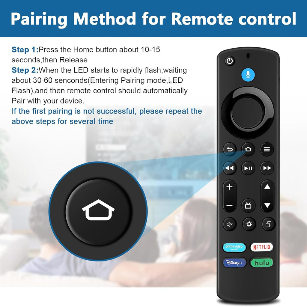 Voice Remote Control for Fire Stick and Cube Smart TVs with 4 App Shortcuts Y377