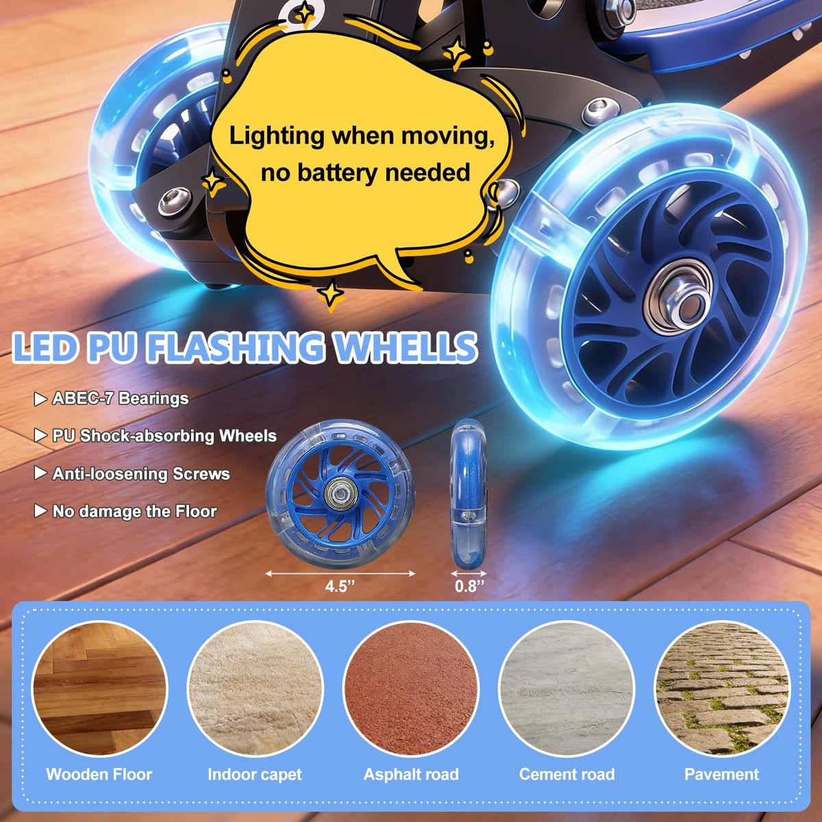 Foldable Metal 3 Wheel Scooter with Adjustable Heights Y952