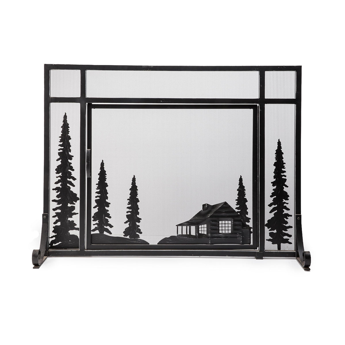 Black Metal Fireplace Screen H6446