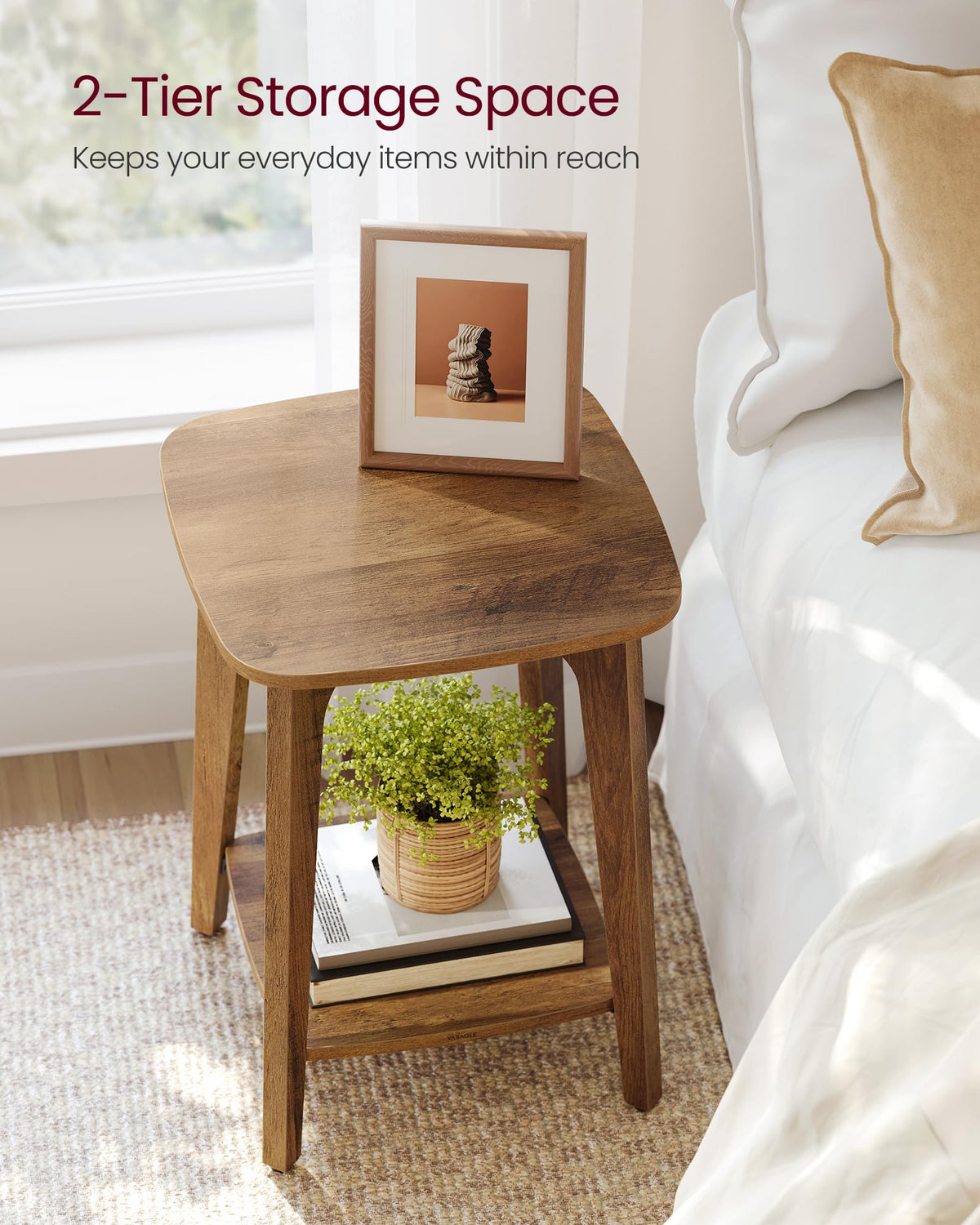 2-Tier Small Square Side Table Set of 2 T1752