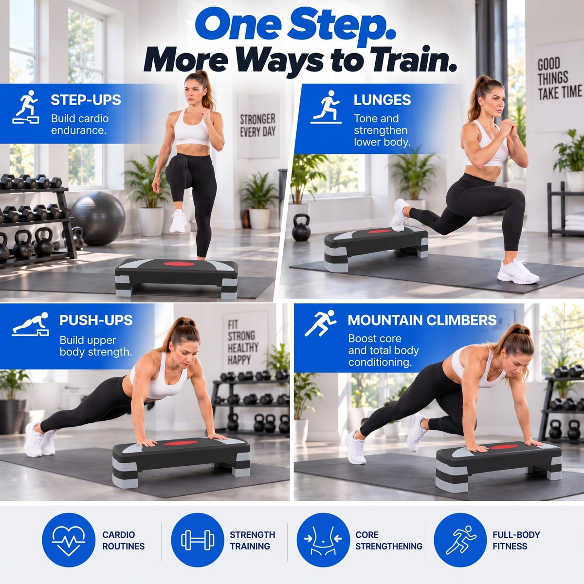 31'' Aerobic Step Platform with 4 Risers M70211