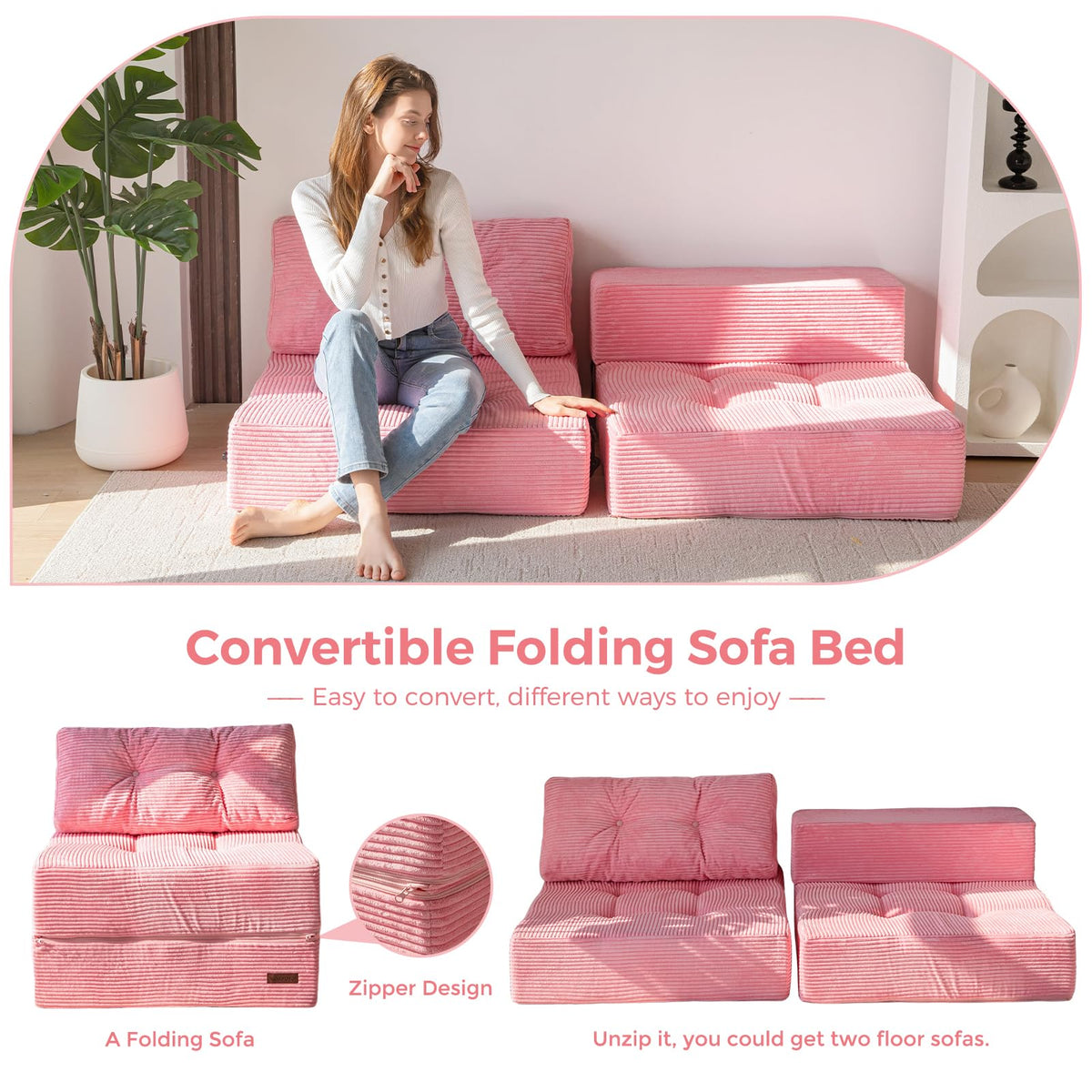 Folding Sofa Bed with Pillow L10746