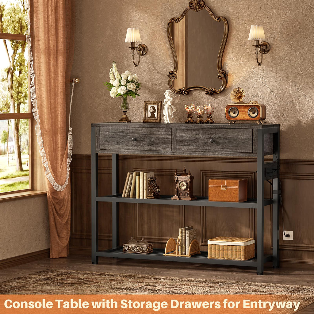 32" Entryway Table with Outlets and Drawers K83248
