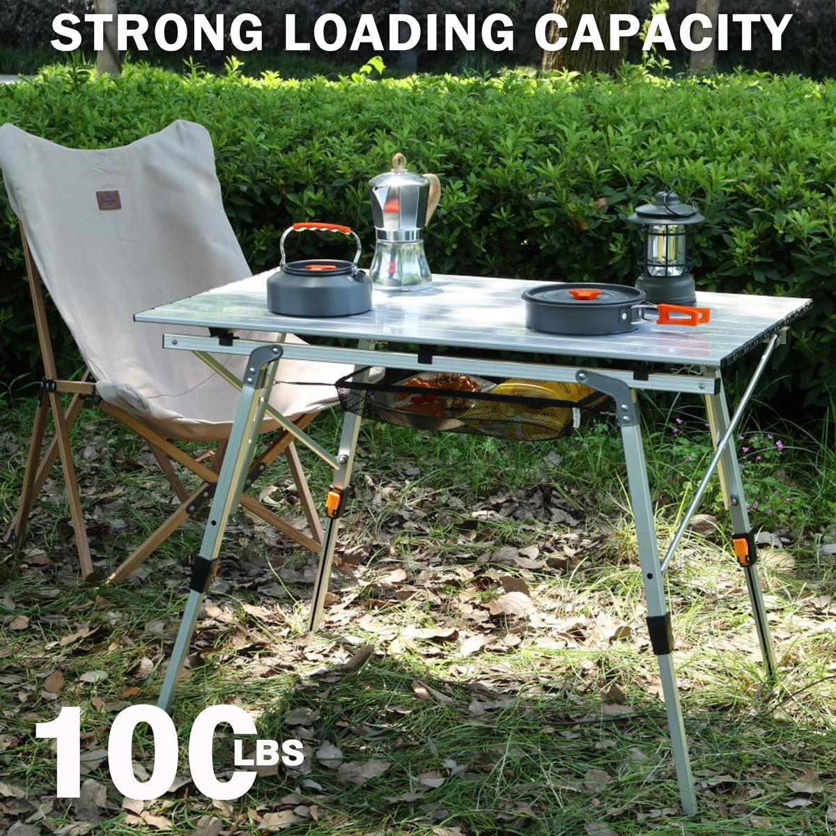 Lightweight Aluminum Folding Camping Table White P6878