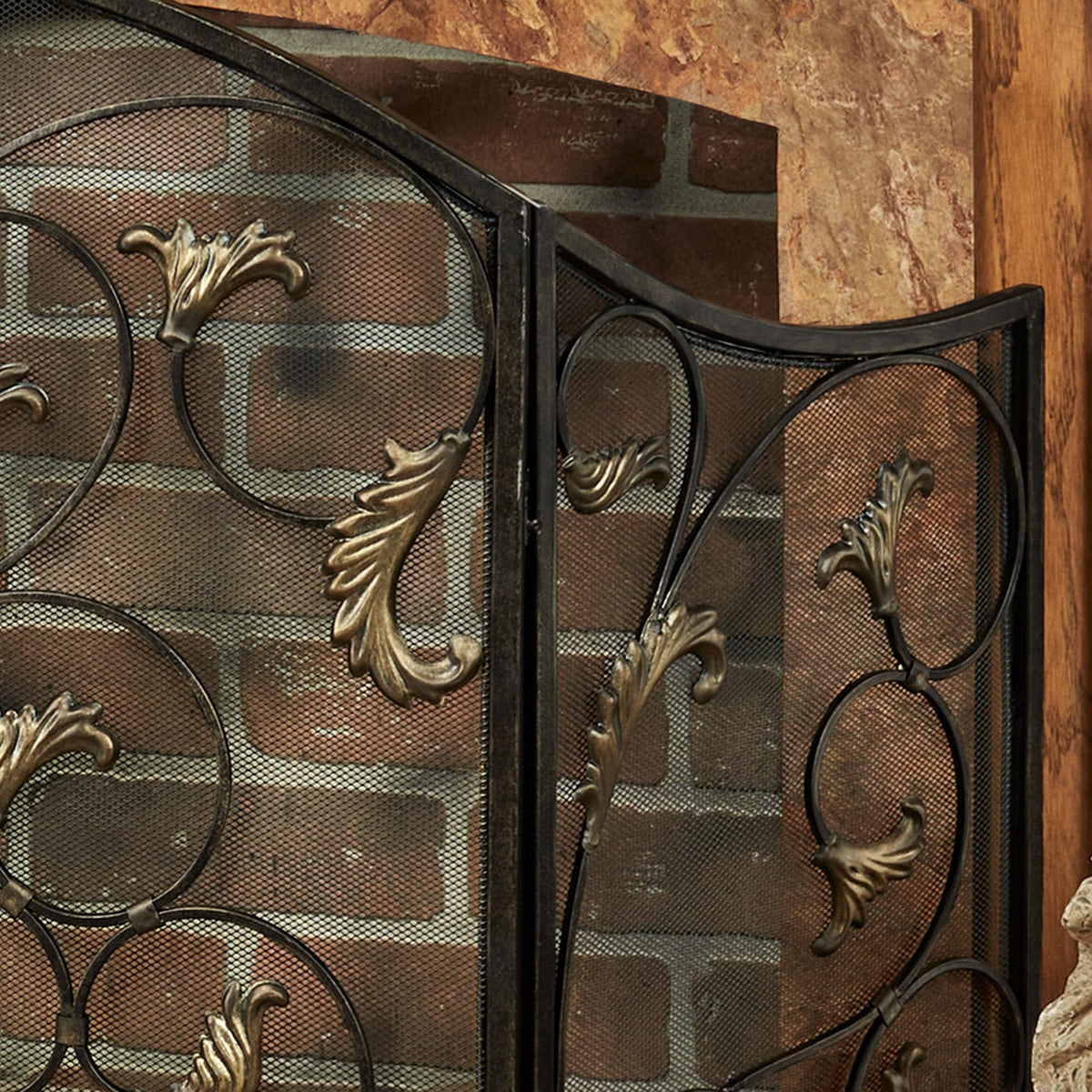 Black Decorative Metal Fireplace Screen R41109