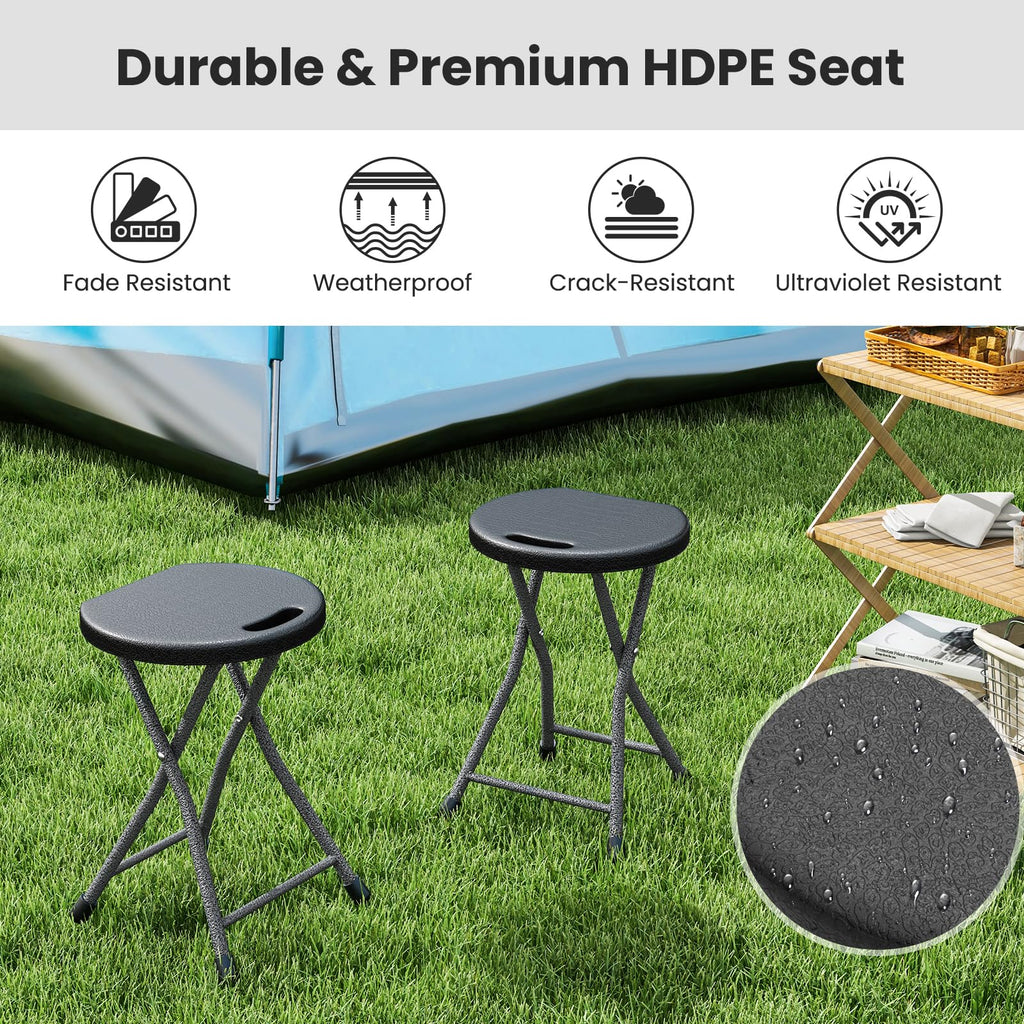 18 inch Folding Plastic Stool with Handle J6998