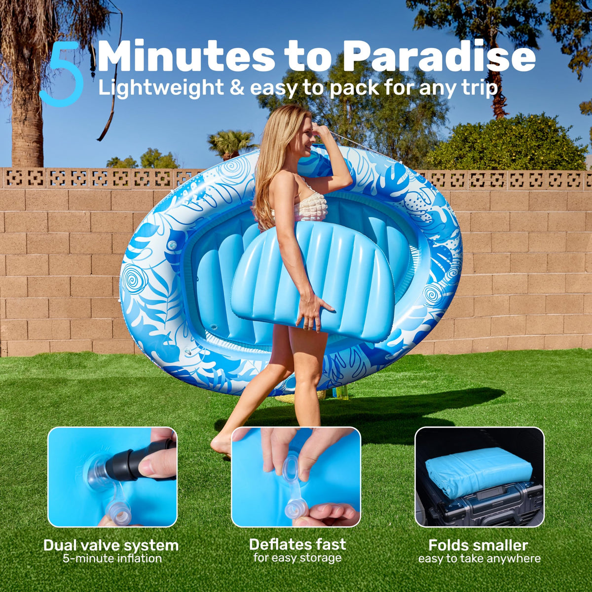 Inflatable Tanning Pool Lounger Float U4209
