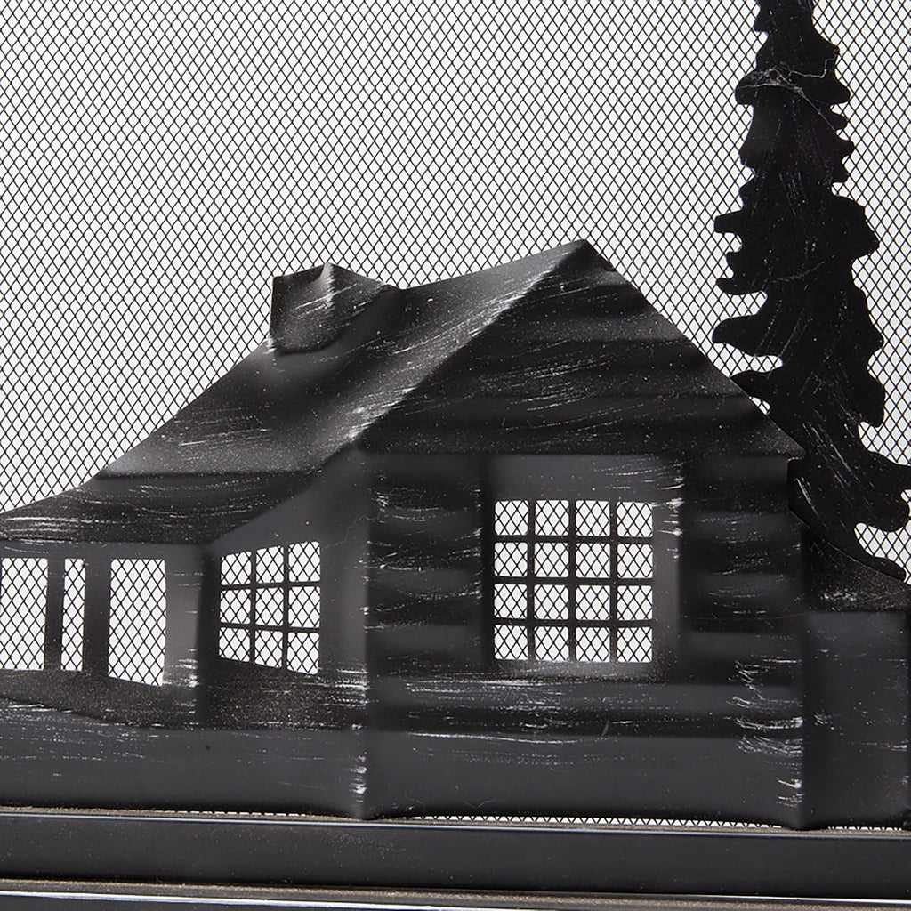 Black Metal Fireplace Screen H6446