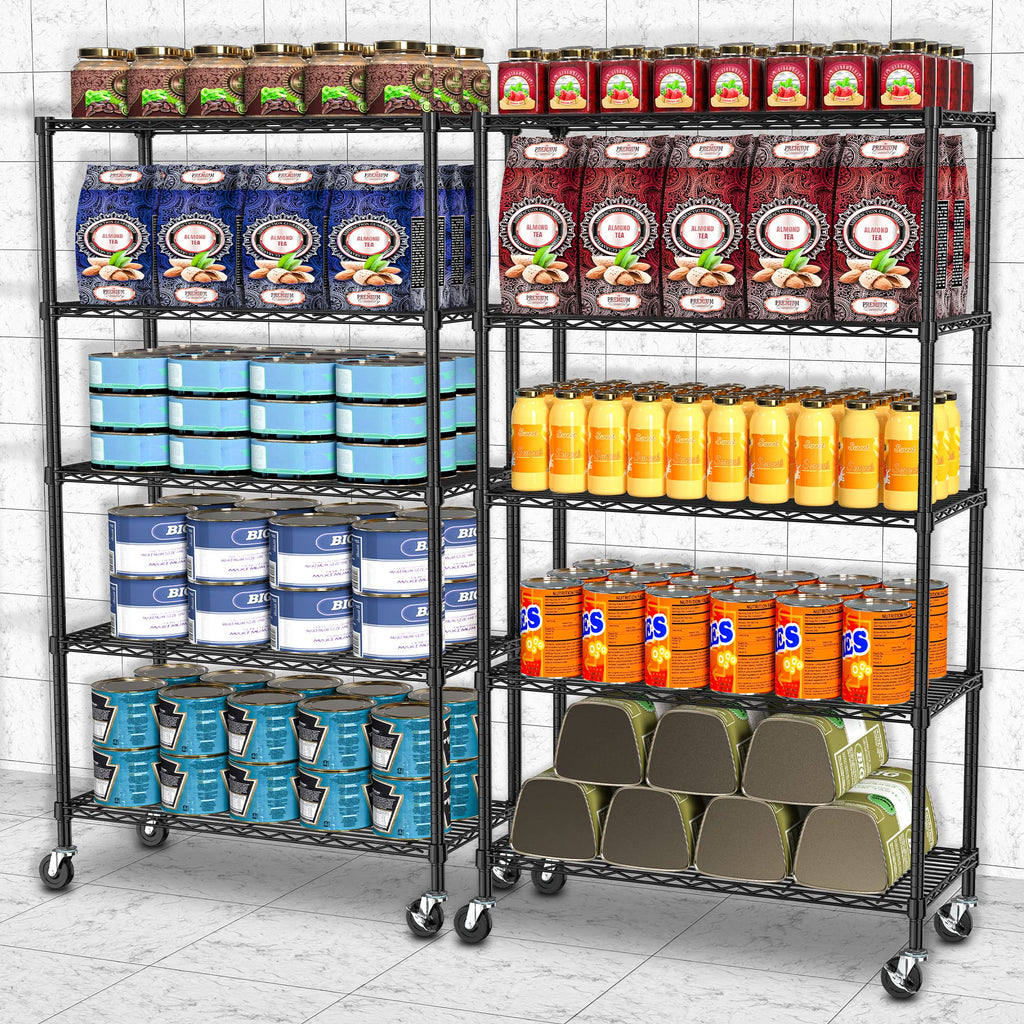5-Tier Rolling Metal Wire Shelving Unit P35622