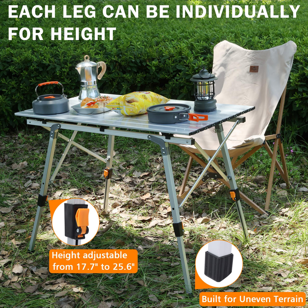 Lightweight Aluminum Folding Camping Table White P6878