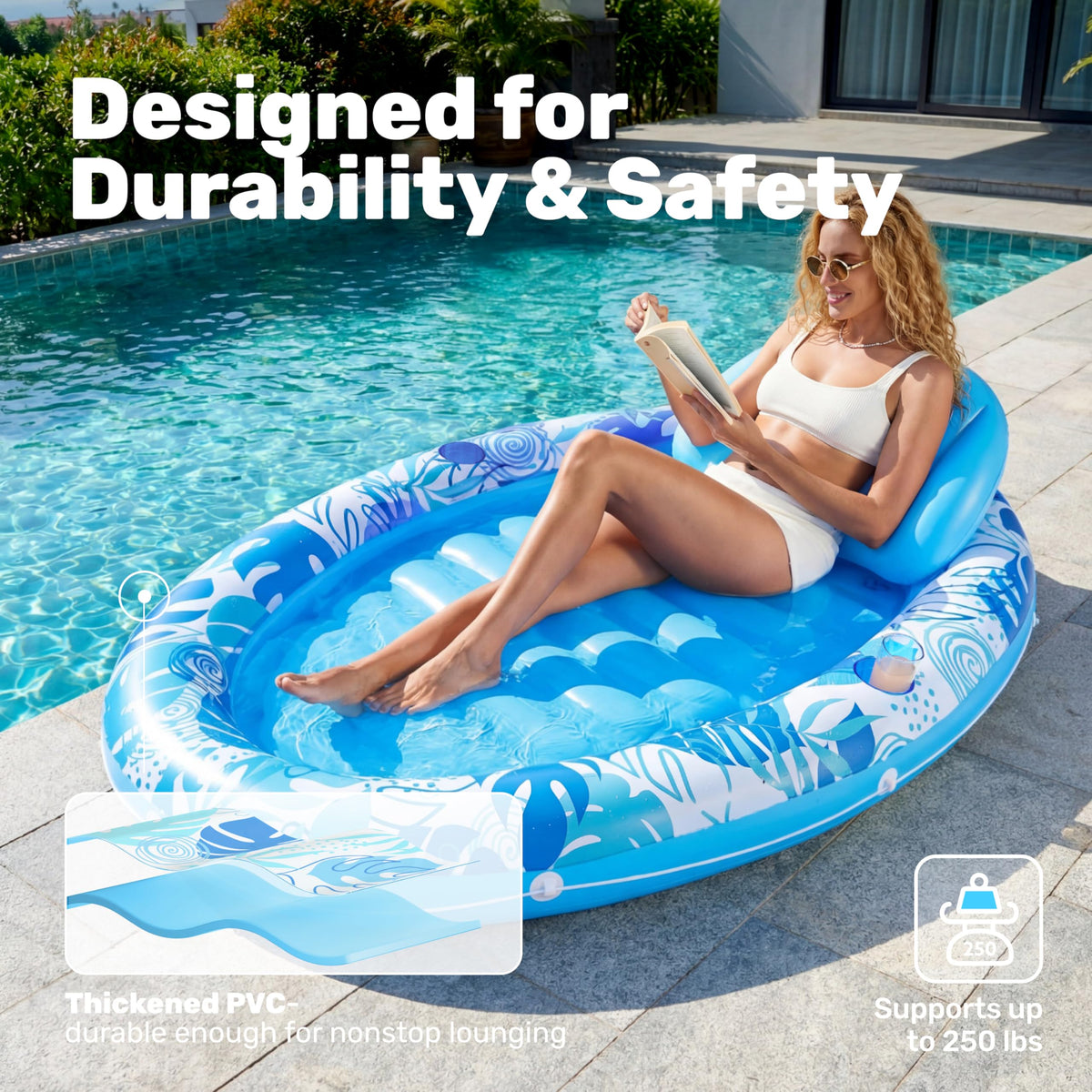 Inflatable Tanning Pool Lounger Float U4209