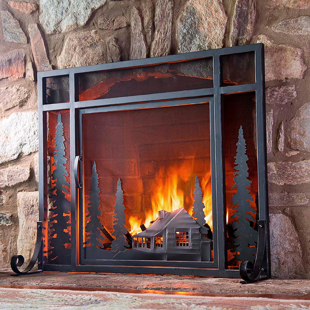 Black Metal Fireplace Screen H6446