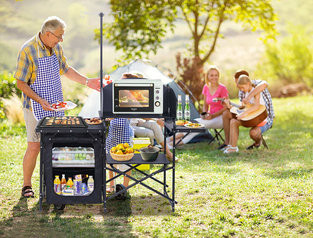 Black Portable Folding Camping Table V6347