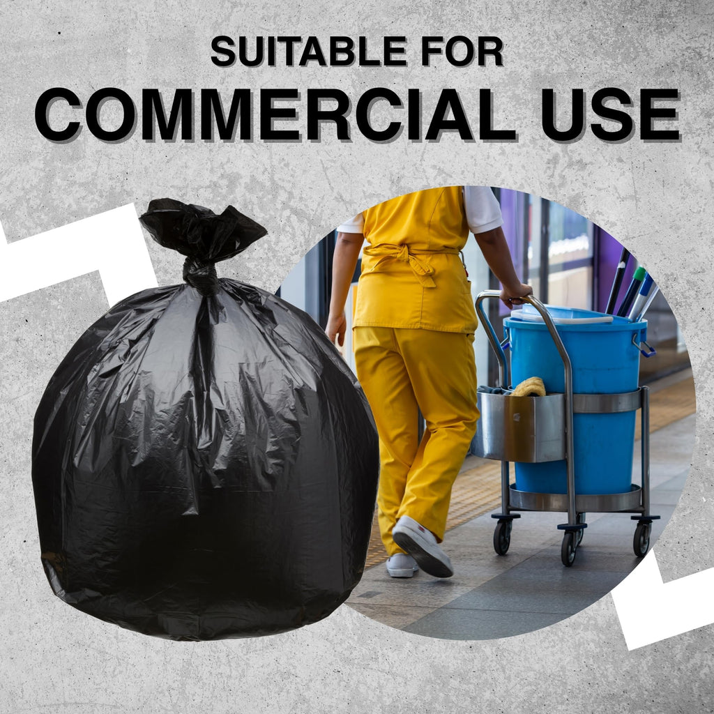 45 Gallon Black 1.2 Mil Garbage Trash Bags 100 Count E210153