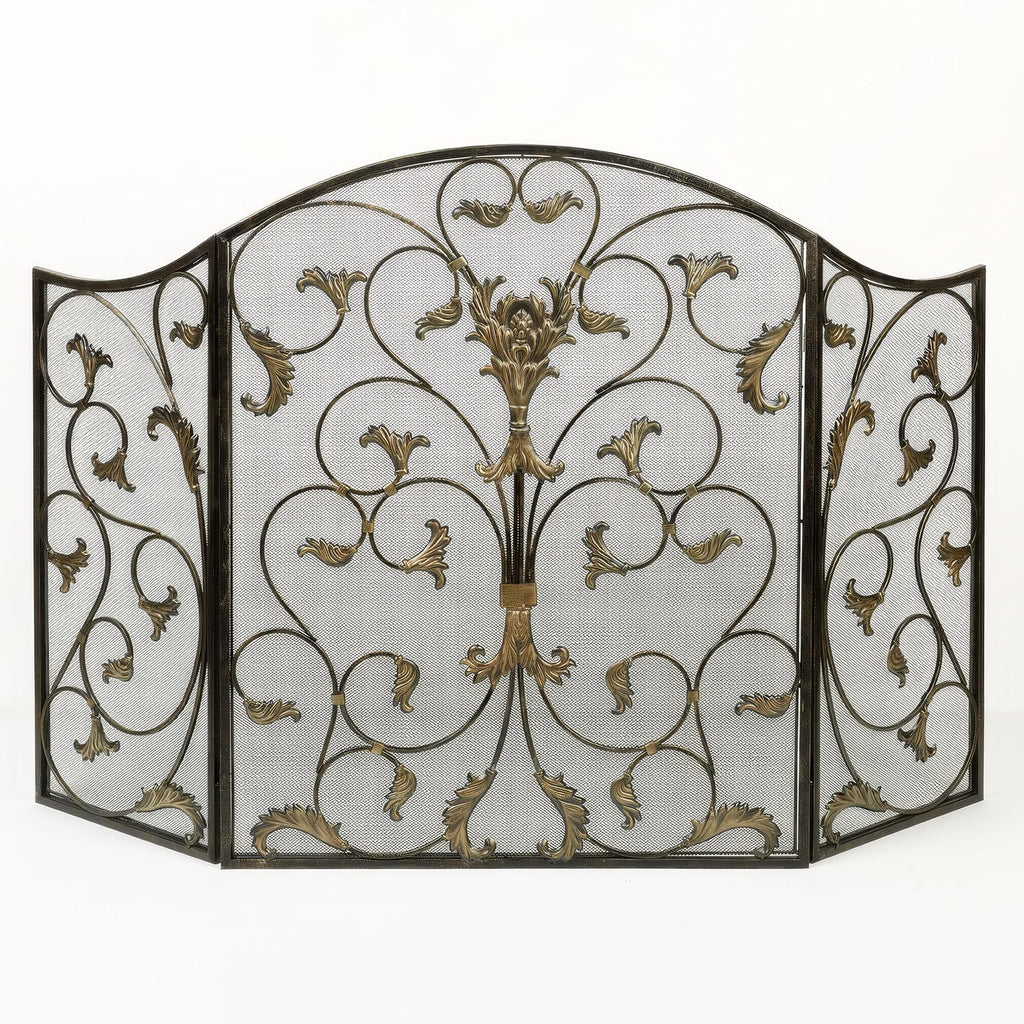 Black Decorative Metal Fireplace Screen R41109