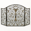 Black Decorative Metal Fireplace Screen R41109