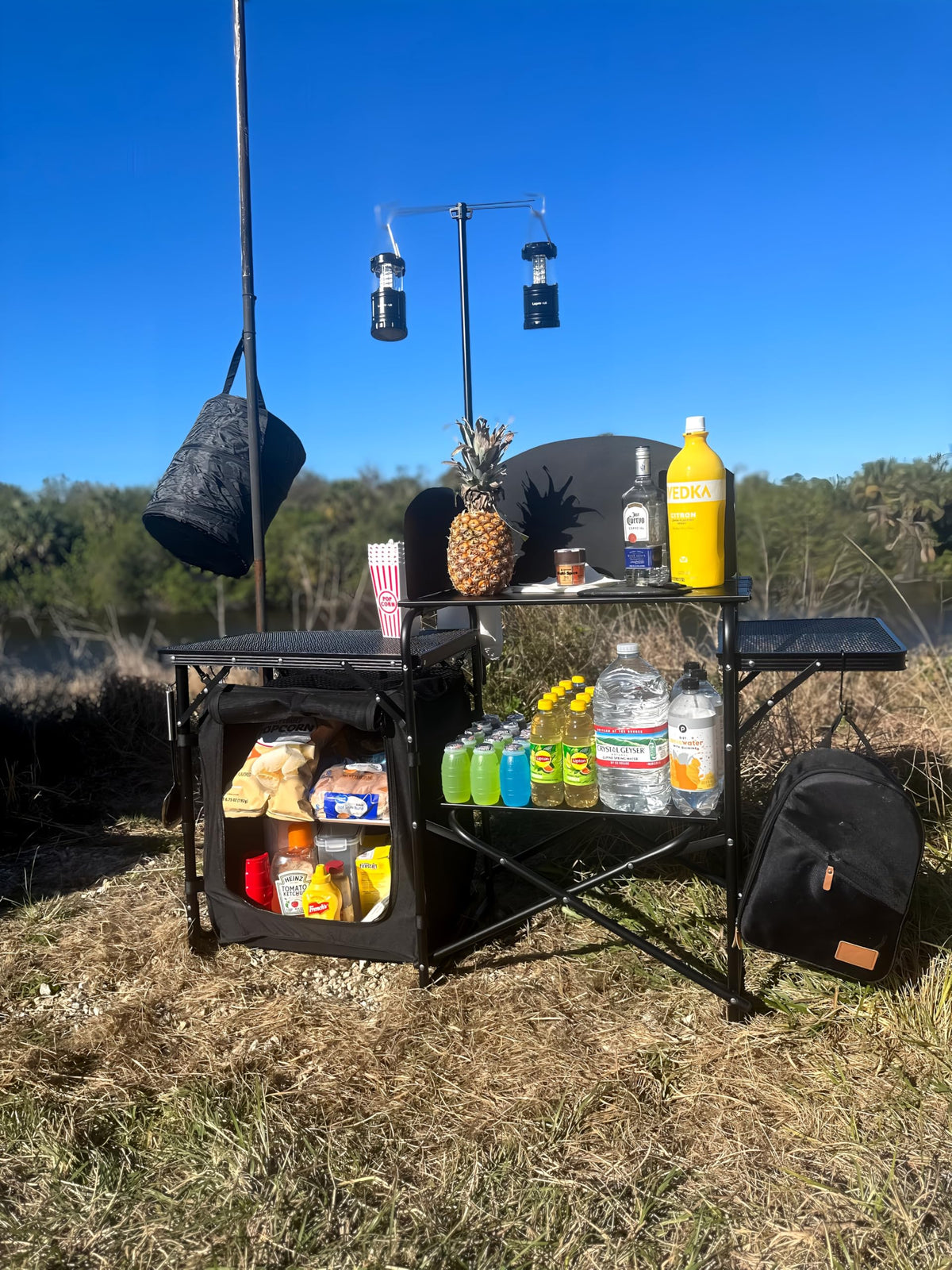 Black Portable Folding Camping Table V6347
