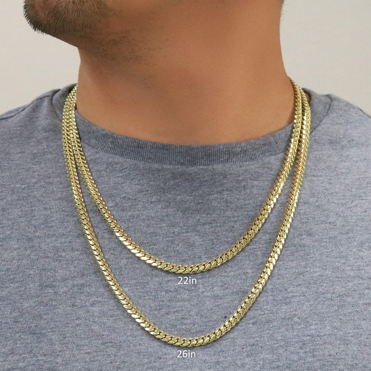 10k Yellow Gold Cuban Link Chain Necklace Q75997