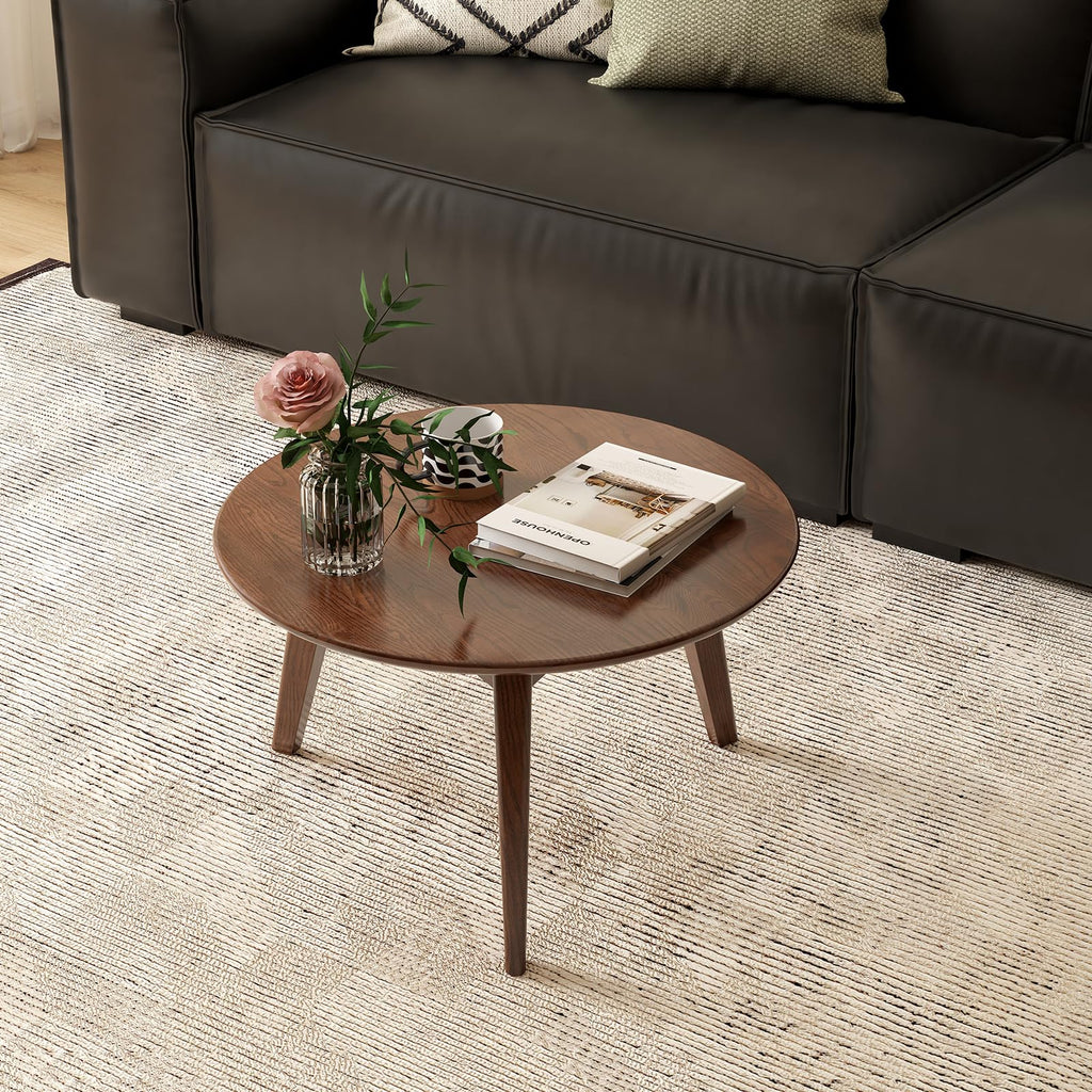 Solid Oak Wood Round Coffee Table W619895