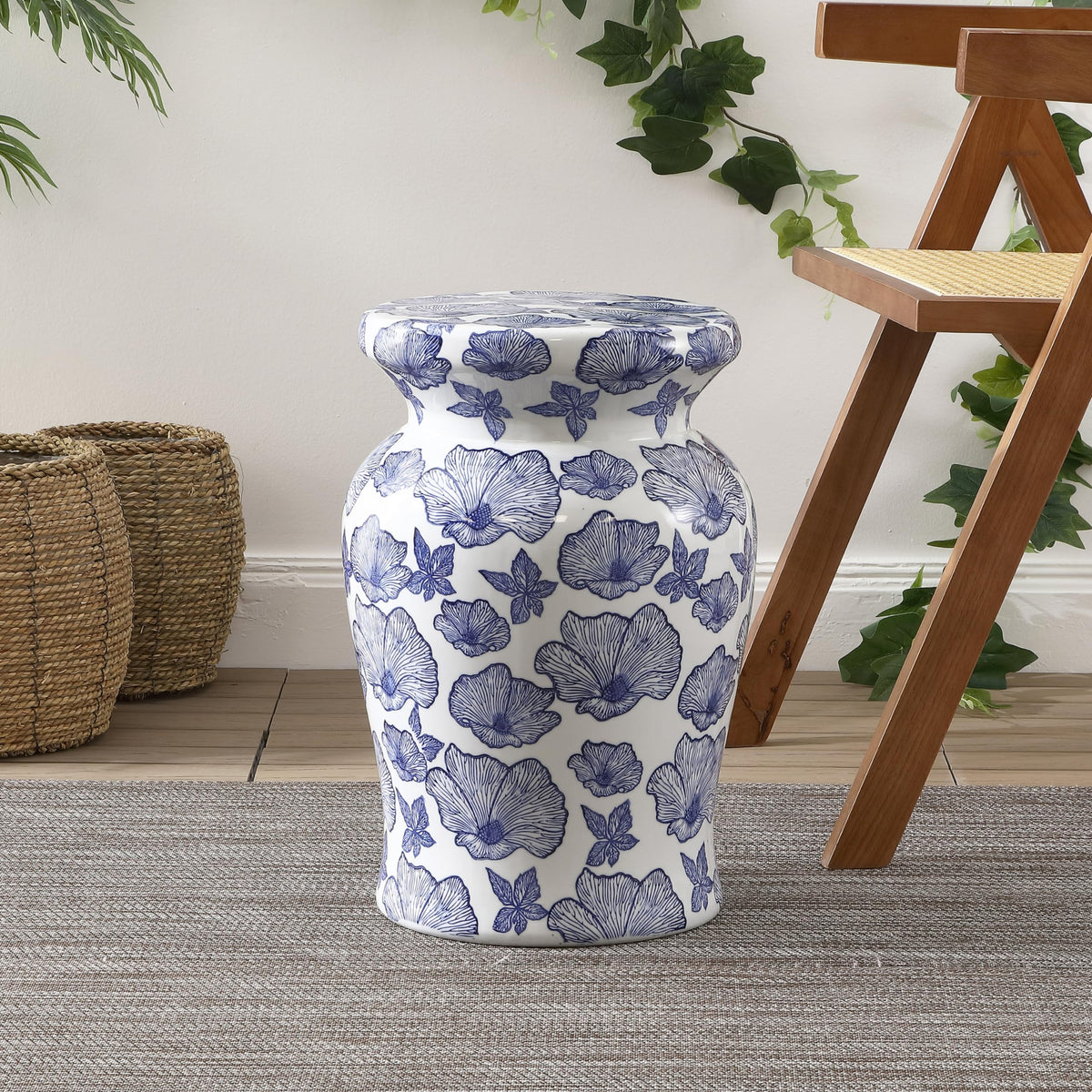 Ceramic Drum Garden Stool Side Table W229